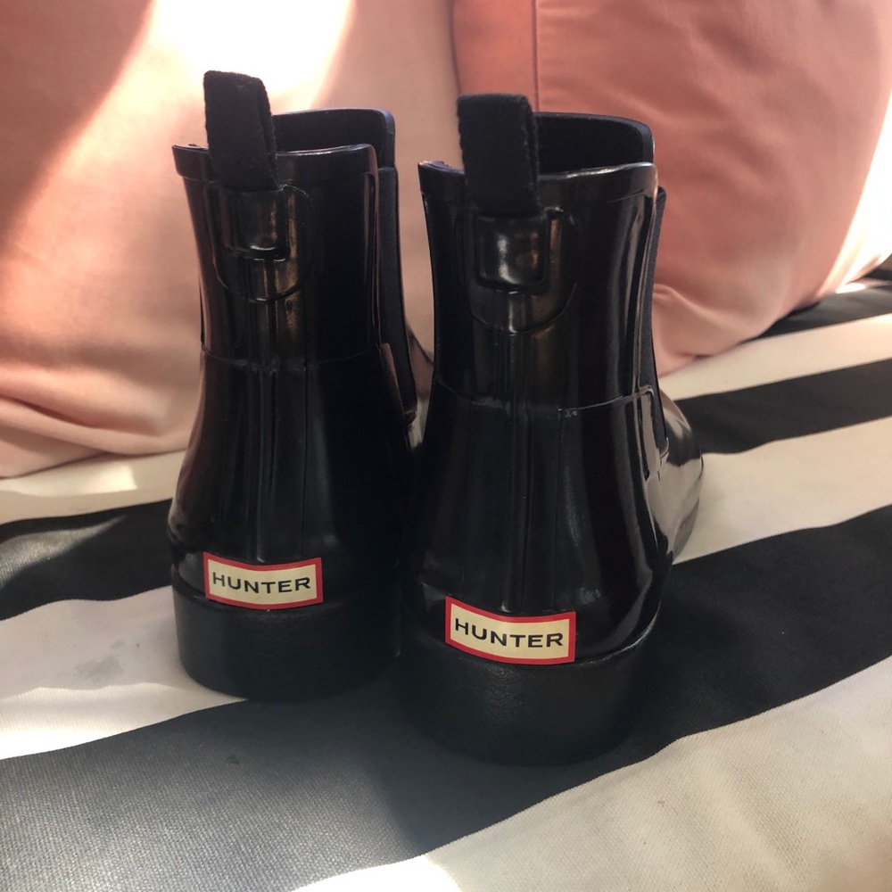 Hunter black rain boots
